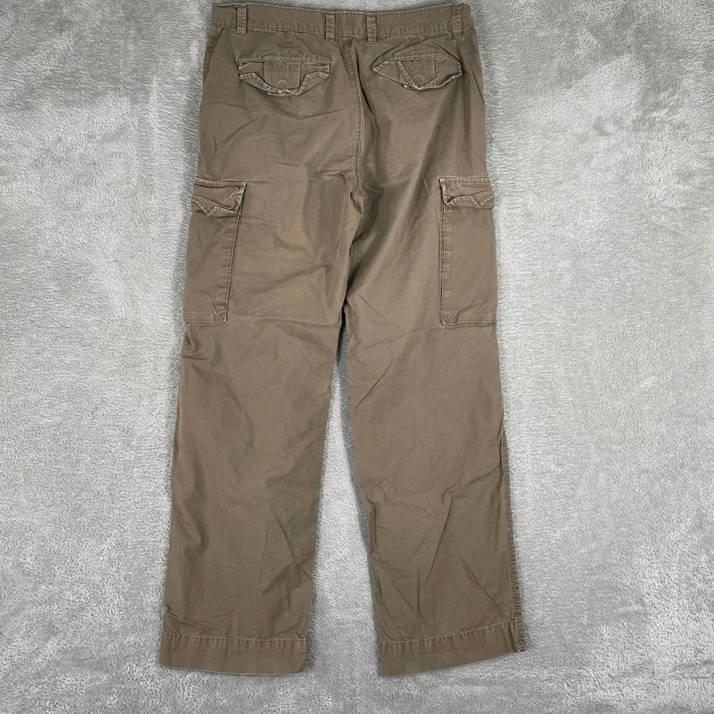 Banana Republic‎ Cargo Pants Mens 33x32 Brown Cotton Multi Pocket Utility Chino